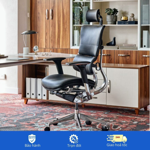 Ghế Giám Đốc Thiết Kế Công Thái Học Cao Cấp Bọc Da Thật B-801D