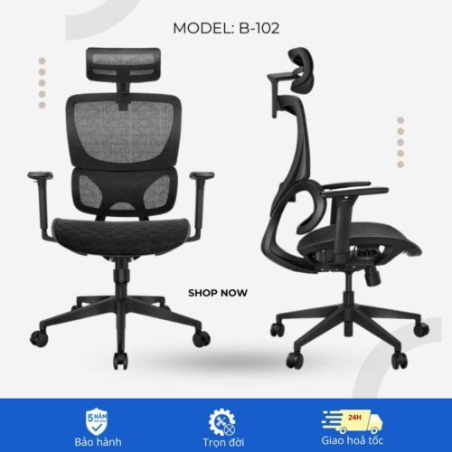 Ghế công thái học B-102, ghế xoay văn phòng