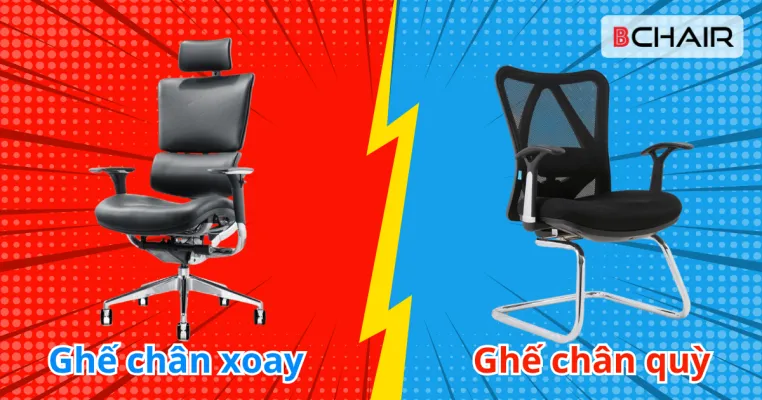 Ghế công thái học chân xoay hay chân quỳ? Bí quyết chọn đúng loại ghế phù hợp với bạn