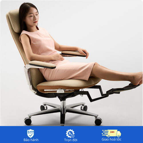 Ghế lãnh đạo da bò Nappa cao cấp B-007AF-35L màu vàng be