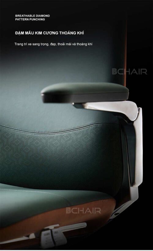 Ghế da giám đốc cao cấp nhập khẩu Italia B-007AF-35L màu xanh - Ảnh 17