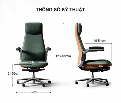 Ghế da giám đốc cao cấp nhập khẩu Italia B-007AF-35L màu xanh - Ảnh 21