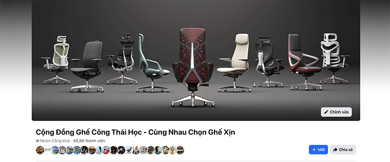 Cộng đồng Ghế Công Thái Học Cùng Nhau Chọn Ghế Xịn