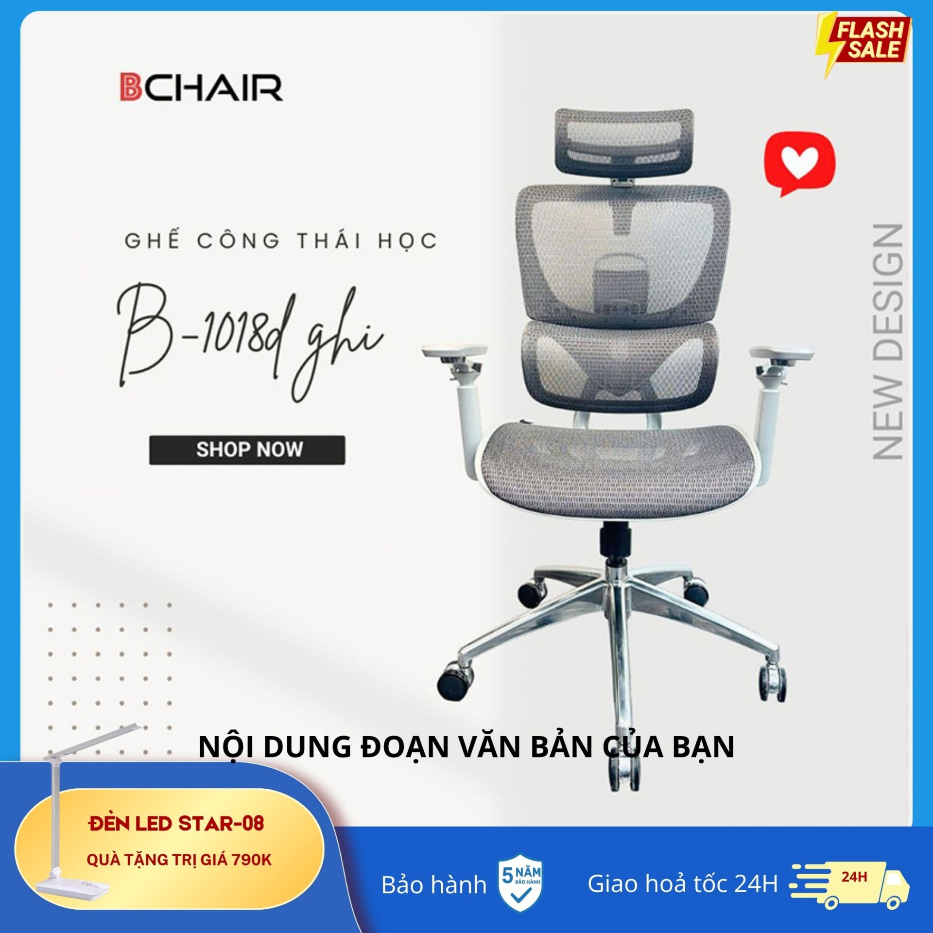 Ghế B 1018D Ghi
