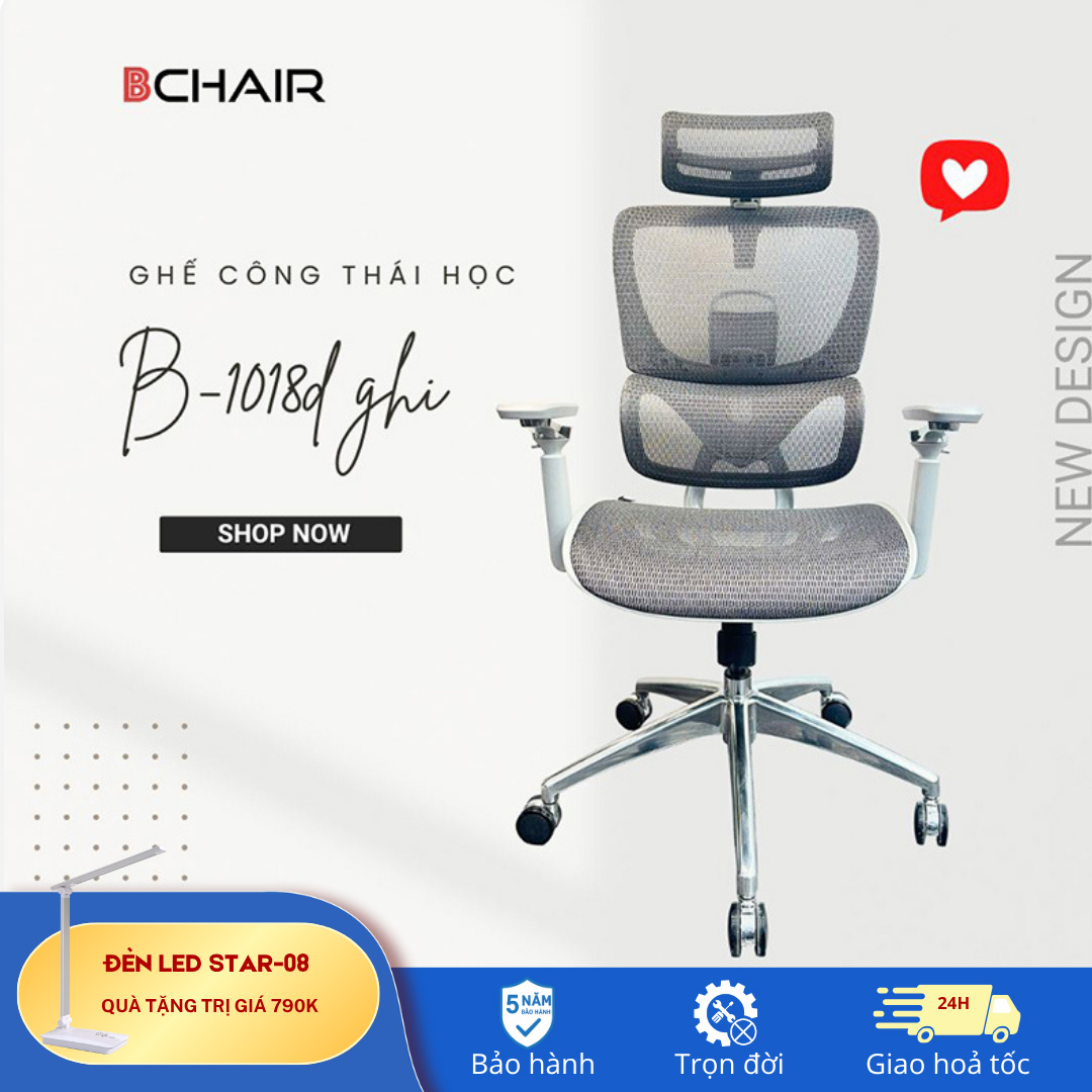 Ghế Công Thái Học B 1018D Ghi