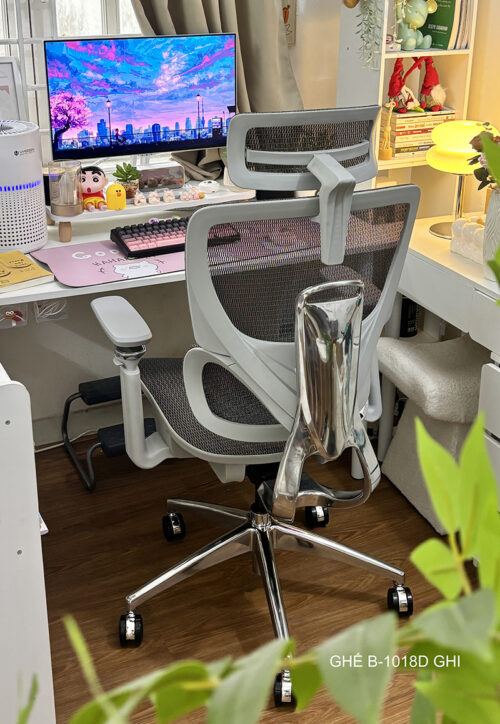 Ghế công thái học B1018D Ghi Đẹp 3