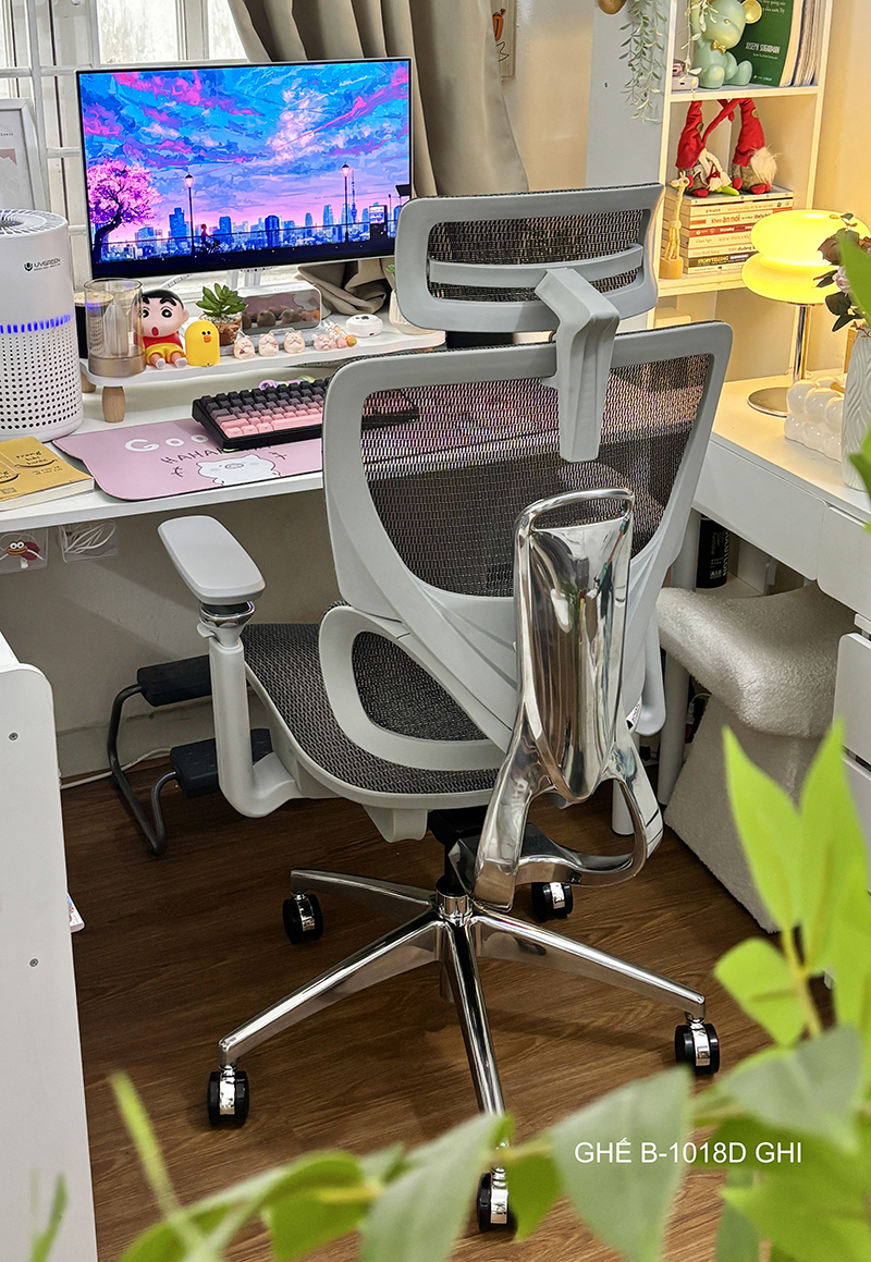 Ghế công thái học B1018D Ghi Đẹp 3