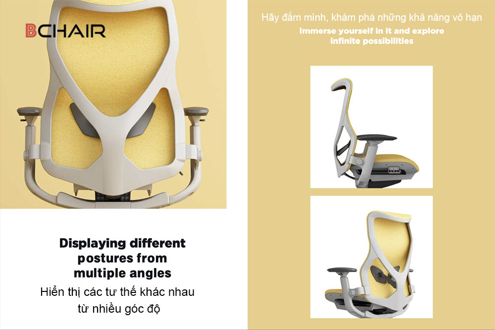 Ghế công thái học M6F-16L có kê chân 15 Ghế xoay văn phòng Dream6 ảnh 03