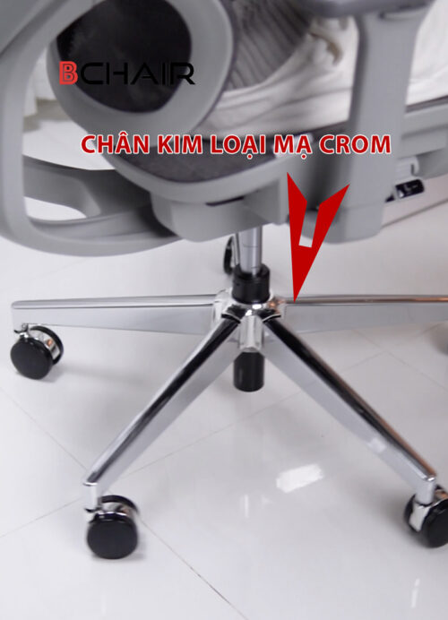 Ghế công thái học Ergonomic B-102A chân kim loại mạ crom - Ảnh 5