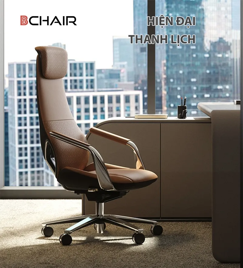 Ghế Da Công Thái Học PK101J Đẳng Cấp, Thoải Mái, Bền Bỉ Vượt Thời Gian
