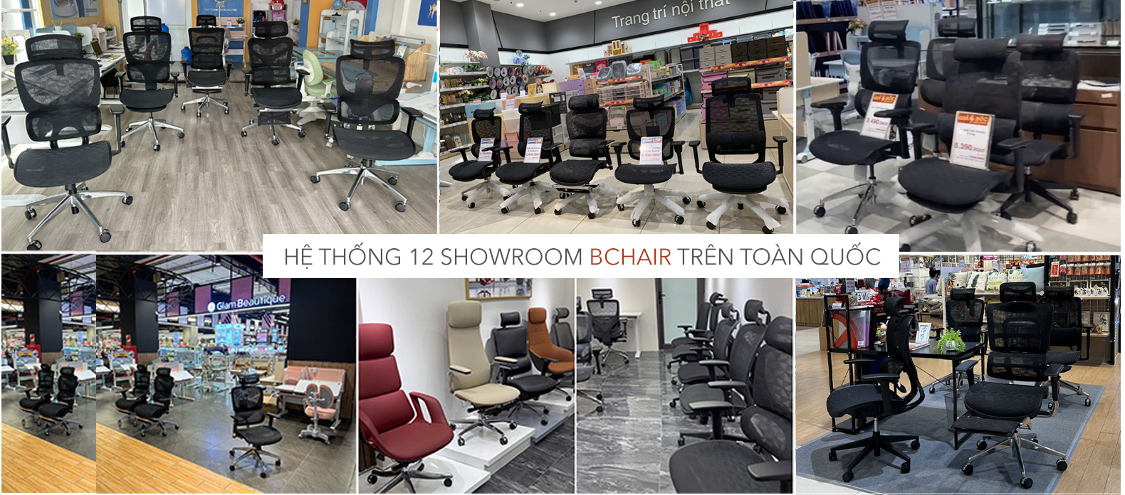 Hệ thống showroom bchair trên toàn quốc