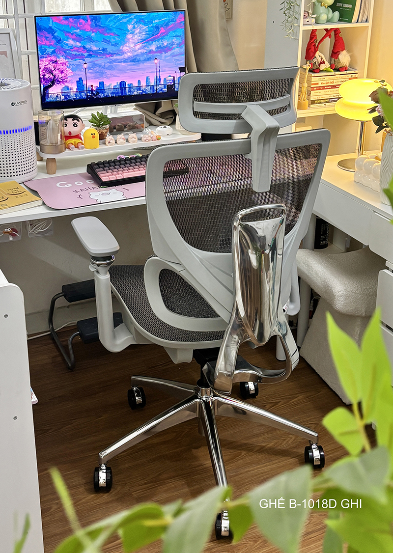 Mẫu Ghế B 1018D Ghi Cao Cấp