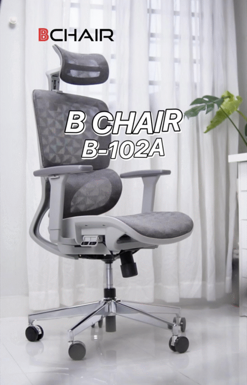 Ghế công thái học Ergonomic B-102A chân kim loại mạ crom - Ảnh 4