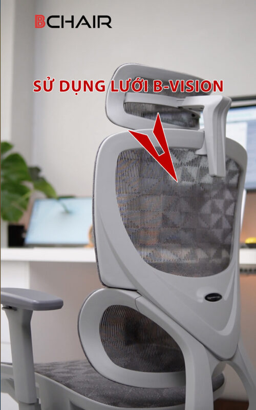 Ghế công thái học Ergonomic B-102A chân kim loại mạ crom - Ảnh 7