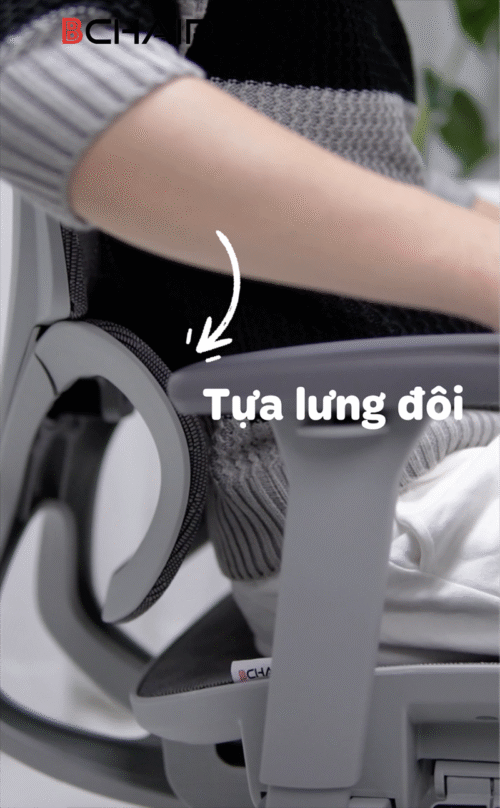 Ghế công thái học Ergonomic B-102A chân kim loại mạ crom - Ảnh 9