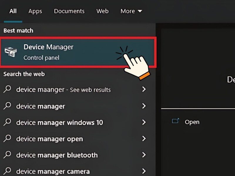 Vào Device Manager và chọn Print queues 