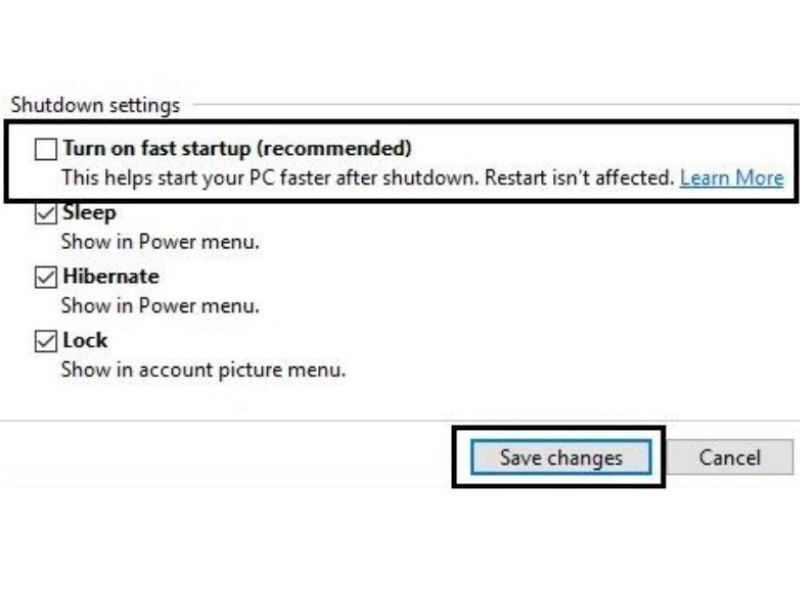 Sau đó nhấn Save Changes
