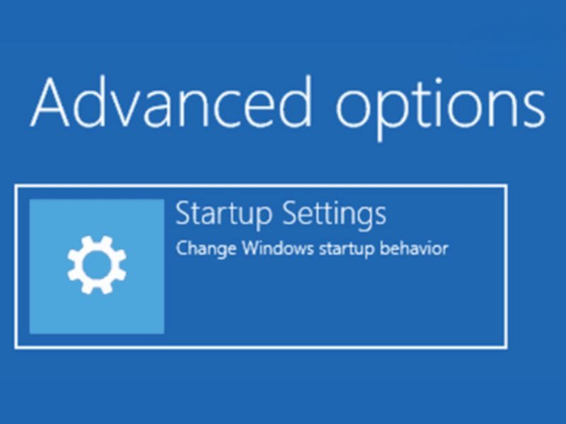 Chọn Startup settings và sau đó nhấn Restart
