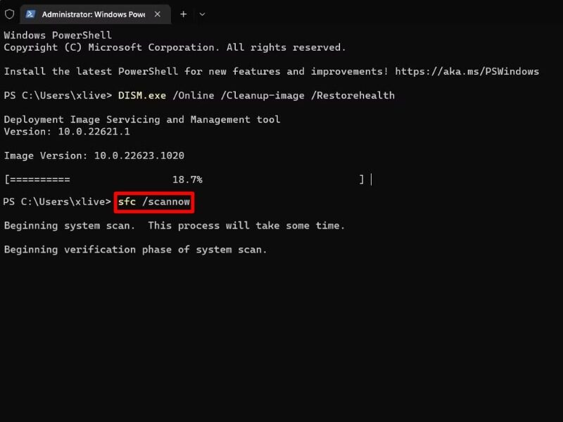 Chạy công cụ System File Checker để phát hiện ra lỗi trên máy tính 