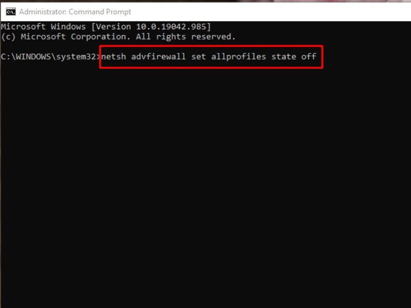 Kiểm tra tường lửa bằng câu lệnh Netsh Advfirewall show allprofiles