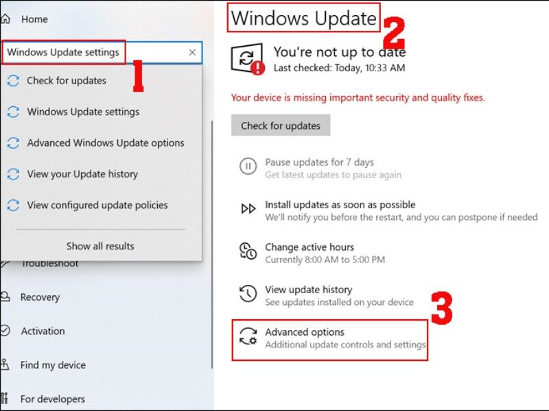 Tạm dừng (Pause) Windows Update trong thời gian tùy chọn