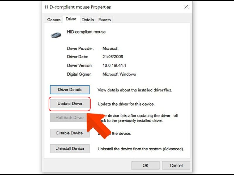 Chọn Update driver