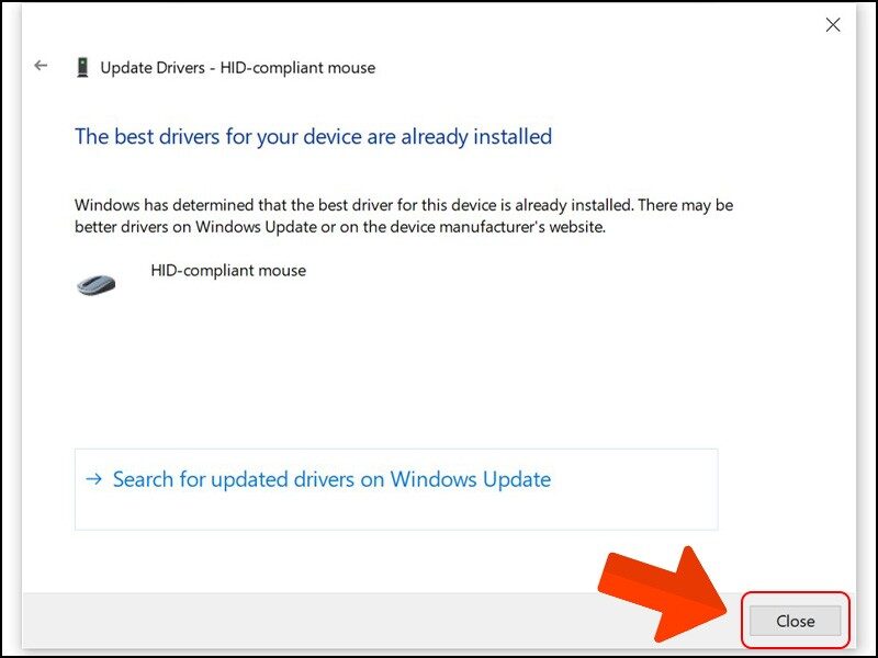 Nhấn Close để thoát giao diện 