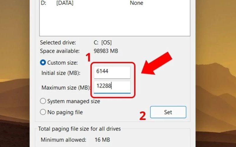 Cách set RAM ảo trên máy tính