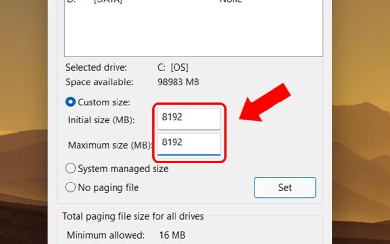 Cách set RAM ảo trên máy tính