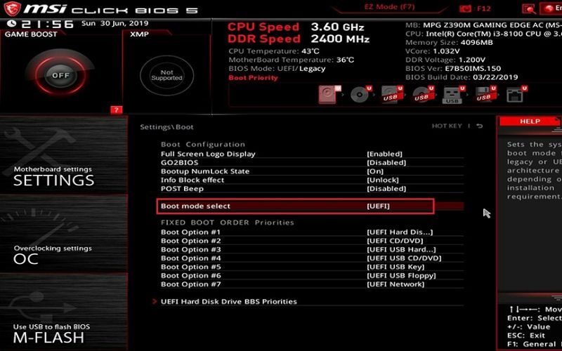 Vào BIOS MSI laptop